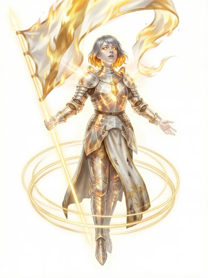 El-Shaddai, figura luminosa con uno stendardo