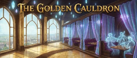 La sala del Golden Cauldron, grandi vetrate sulla città