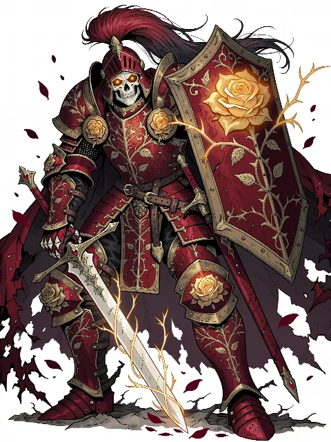 Cavaliere scheletro delle rose