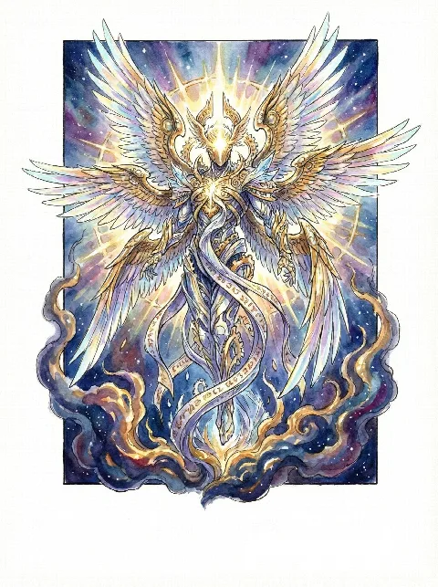 Metatron, un'entità di luce dalle molte ali