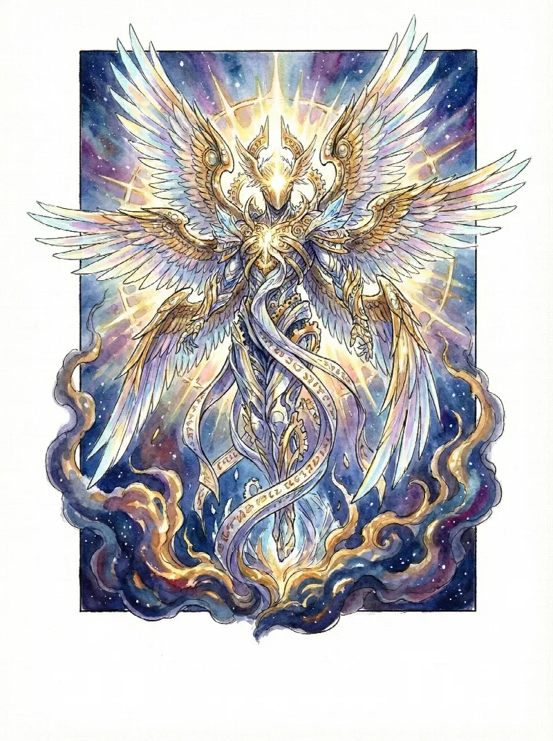 Metatron, un'entità di luce dalle molte ali
